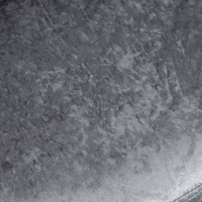 Velvet Makeup Seat with Rubber Wood Legs - Elegant Grey Dressing Table Stool for Living Room & Bedroom - Comfortable Ice Velvet Chair for Dressing Area