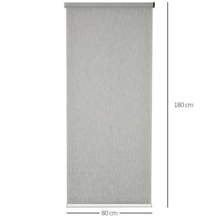 WiFi Smart Roller Blinds with UV Protection - Rechargeable Electric Shades for Home and Office, Grey, 80 x 180cm - Convenient and Privacy Enhancing Window Coverings