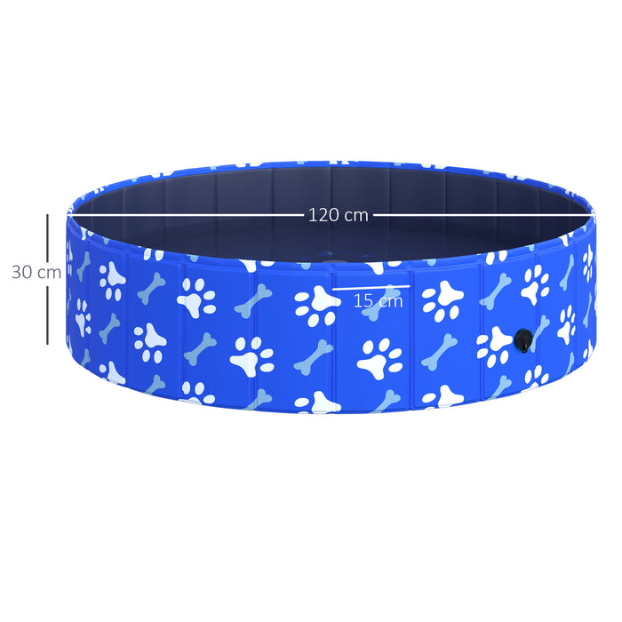 Foldable Pet Swimming Pool - Durable Dog Bathing and Shower Tub, 120x30cm - Ideal for Puppy and Cat Indoor/Outdoor Water Play
