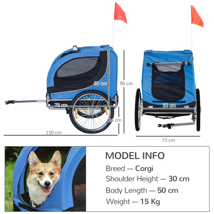 Folding Bicycle Dog Trailer with Removable Cover - Sturdy Pet Transport Solution - Ideal for Active Pet Owners and Cyclists