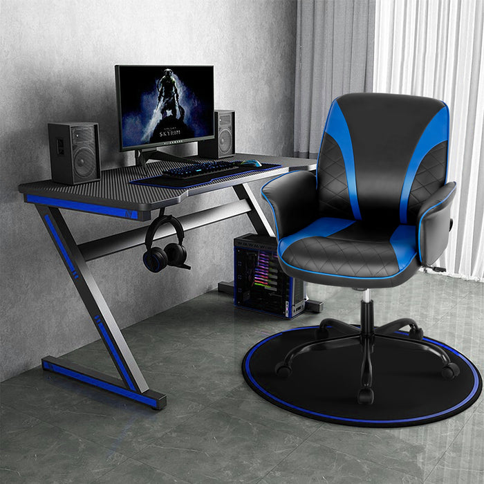 Ergonomic Office Chair - Adjustable Height, Comfortable Computer Desk Seat in Blue - Ideal for Prolonged Work Sessions