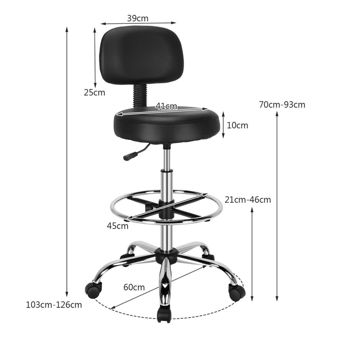 Ergonomic Drafting Chair - Adjustable Backrest and Footrest Features - Ideal for Architects and Designer Comfort