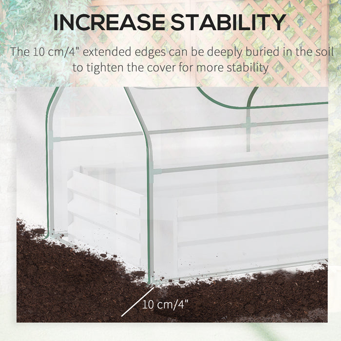 Steel Raised Garden Bed with Greenhouse Cover - Durable Planter Box with Roll-Up Window, Dual Use Design - Perfect for Flowers, Vegetables, and Fruits