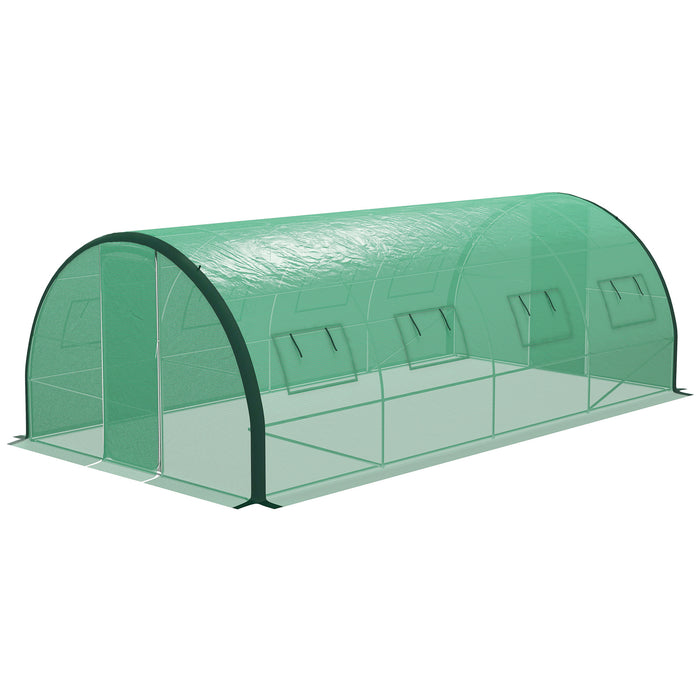 Upgraded Polyethylene Polytunnel - 6x3m Walk-in Greenhouse with Enhanced Structure - Ideal for Garden Plant Protection and Growth