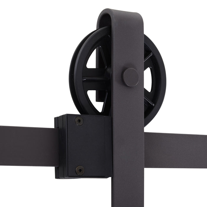 Modern Sliding Barn Door Hardware Kit - 6FT Track System for Single Wooden Door - Space-Saving Interior Design Solution