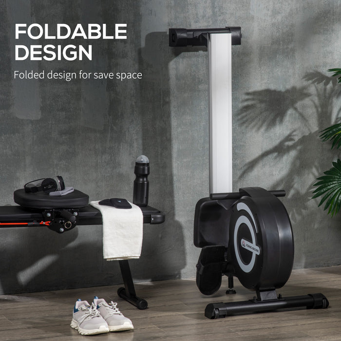 Adjustable Magnetic Rowing Machine - Digital LCD Monitor, Built-in Wheels for Easy Movement - Ideal for Full-Body Workout at Home or Gym