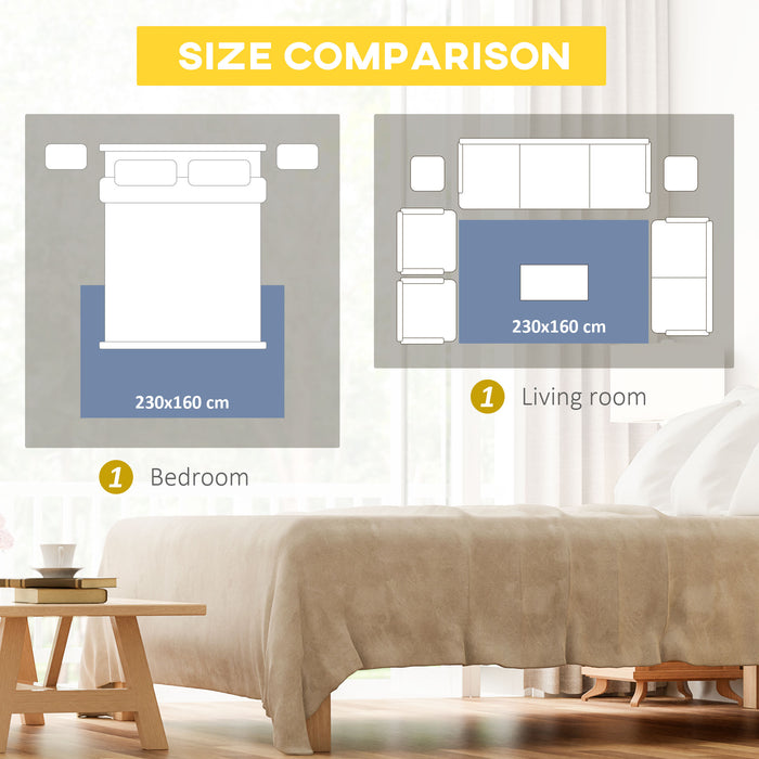 Modern Abstract Grey Area Rug - Decorative Carpet for Living Room, Bedroom, Dining Room, 230 x 160cm - Stylish Floor Covering for Home Decor