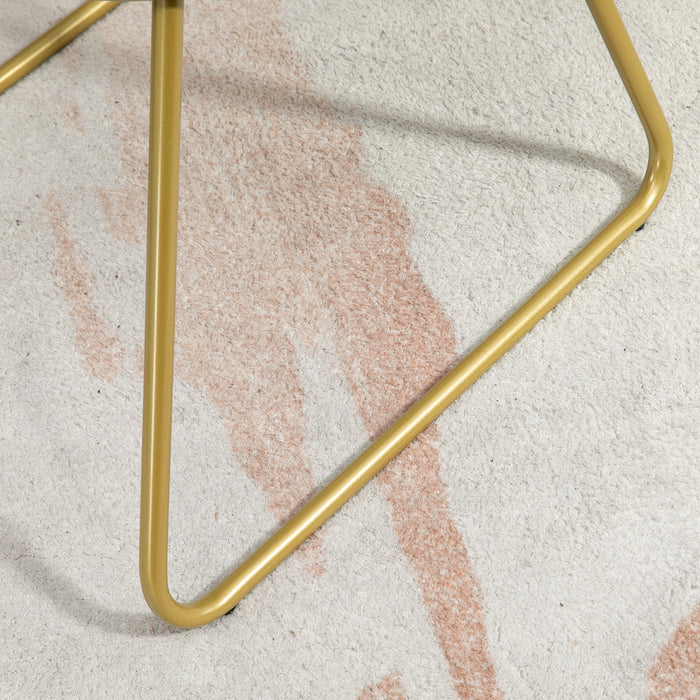 Metal Wire Dining Chair Duo - Velvet Cushion & Round Back Design with Durable Steel Frame - Elegant Seating for Living Room & Bedroom, Gold Finish