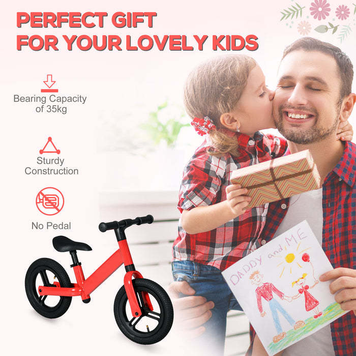 Kids Balance Bike with 12-inch Wheels - No-Pedal Training Bicycle, Adjustable Seat, 360° Handlebars - Ideal First Bike for Children to Learn Balance