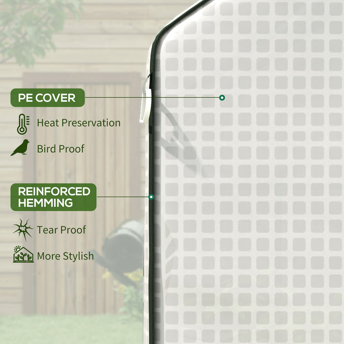 Walk-In PE Greenhouse Cover with Roll-Up Door - Durable Polyethylene Garden Hot House Protector, 140x143x190cm with Windows - Ideal for Plant Growth and Protection