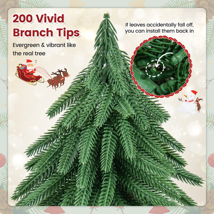 Tabletop Christmas Tree, 40cm - Features 200 Full Branch Tips - Ideal for Small Spaces and Festive Decorations