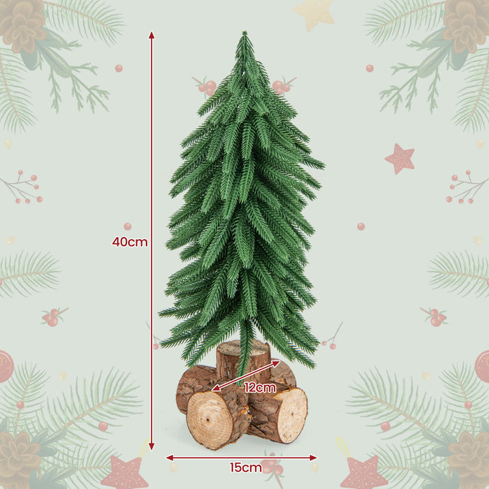 Tabletop Christmas Tree, 40cm - Features 200 Full Branch Tips - Ideal for Small Spaces and Festive Decorations