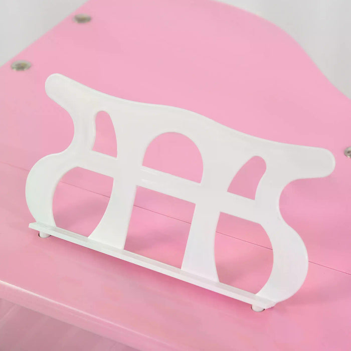 Kids' 30-Key Grand Piano Playset with Bench - Miniature Musical Instrument Toy with Music Stand - Ideal for Aspiring Young Musicians and Perfect Gift for Children in Pink