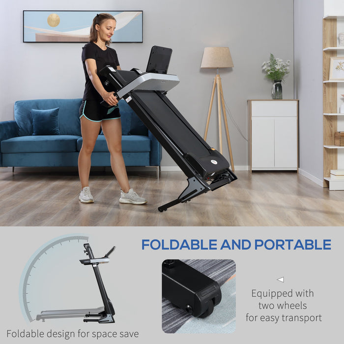Folding Motorized Treadmill with LCD Display - Compact Home Exercise Running Machine - Ideal for Indoor Fitness & Cardio Workouts