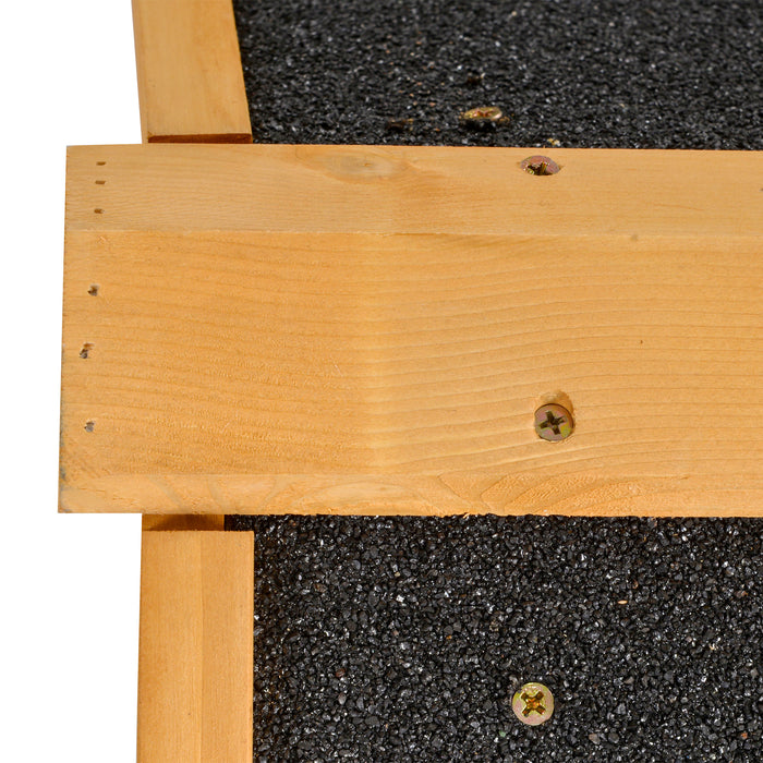 Elevated Wooden Rabbit Hutch with Metal Frame - Outdoor Pet Bunny Cage, Slide-Out Tray for Easy Cleaning - Ideal for Small Animals Safe Housing