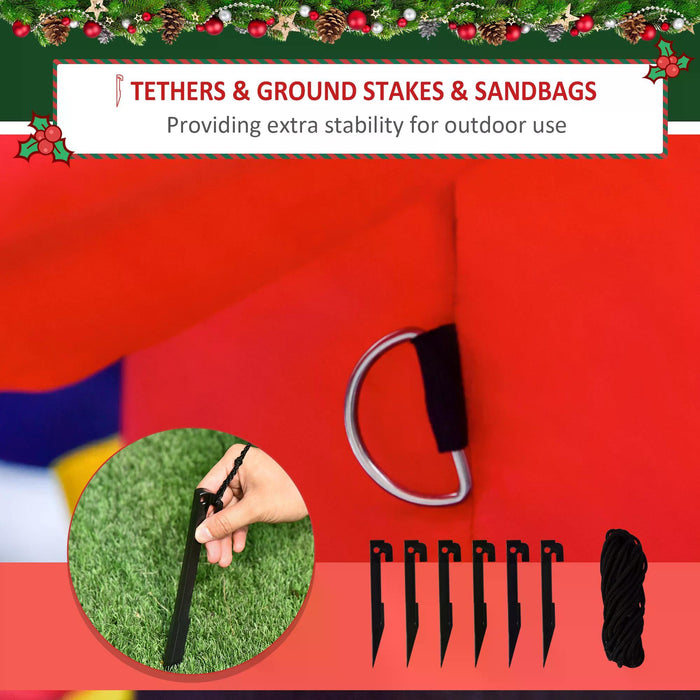 Christmas Inflatable Santa on Airplane with Penguin - 1.2m Light Up Outdoor Decoration - Festive Xmas Decor for Holiday Party Display