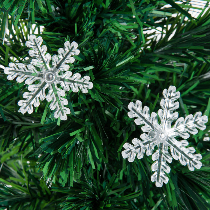 4ft Pre-Lit Artificial Christmas Tree with Snowflake Lights - 120cm Festive Green Holiday Decor - Ideal for Small Spaces & Celebrations