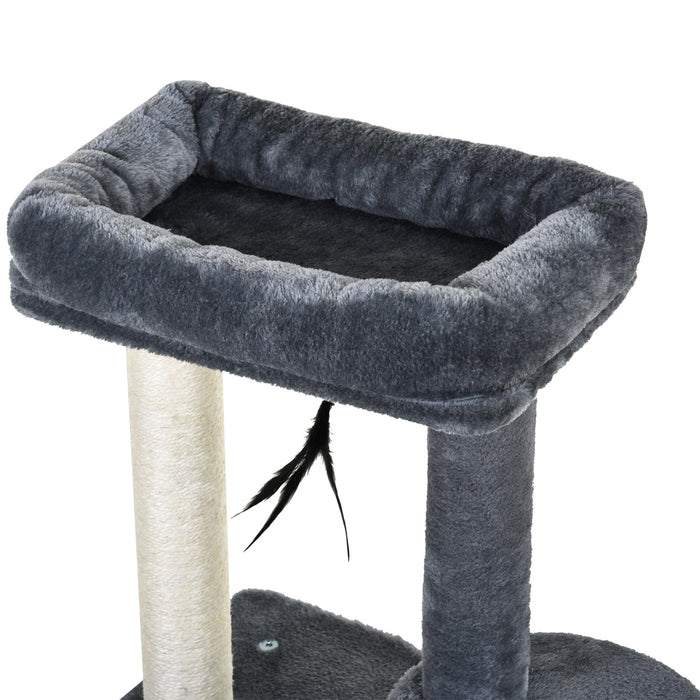 Multi-Level 100cm Cat Tree Tower - Indoor Playground with Scratching Posts, Cozy Perch, Play Balls, and Relaxation House - Ideal for Playful Cats and Kittens to Rest and Exercise