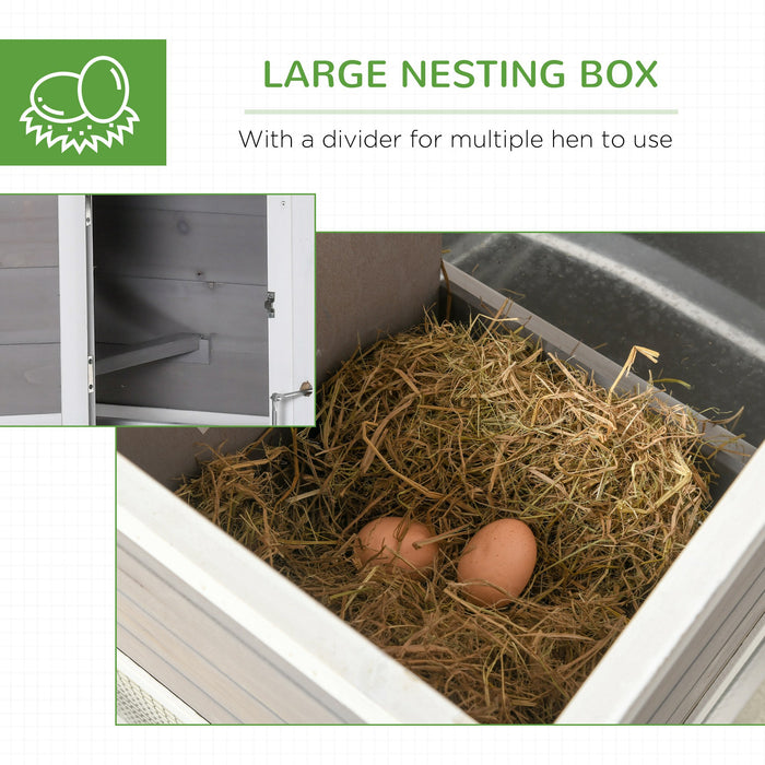 Deluxe Wooden Chicken Coop with Outdoor Run - Hen House Poultry Cage with Nesting Box, Removable Tray, Lockable Doors - Ideal for Backyard Farmers, 193 x 78 x 115cm