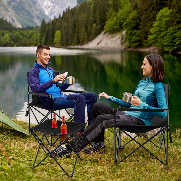 Deluxe Camping Gear - Outdoor Folding Chairs and Table Set - Perfect for Campers and Outdoor Enthusiasts