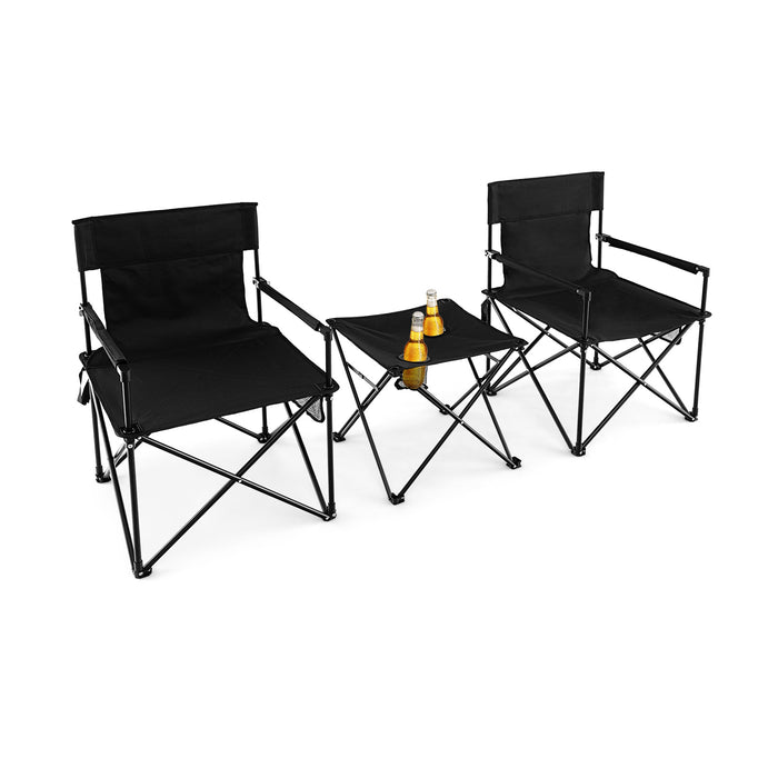 Deluxe Camping Gear - Outdoor Folding Chairs and Table Set - Perfect for Campers and Outdoor Enthusiasts