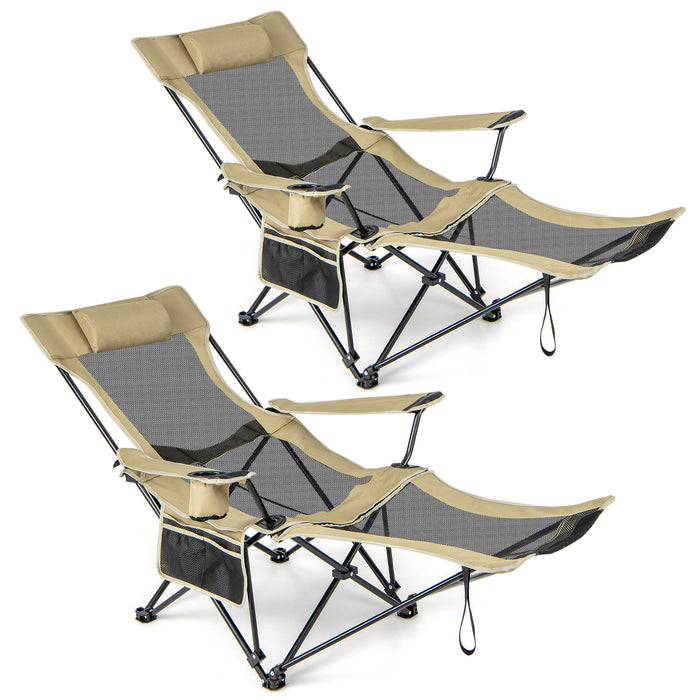 Camping Lounge Chair - Detachable Footrest, Portable Seating Solution - Ideal for Outdoor Activities and Convenience