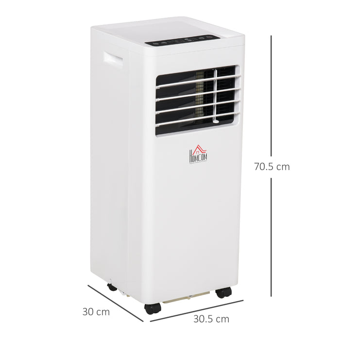 White Mobile Air Conditioner with Remote Control - 650W Cooling, Dehumidifying, and Ventilating Unit - Ideal for Comfort in Any Room