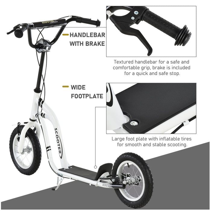 Youth Scooter with Dual Caliper Brakes - 12-Inch Inflatable Wheel Outdoor Ride-On Toy - Perfect for Kids Aged 5 and Up