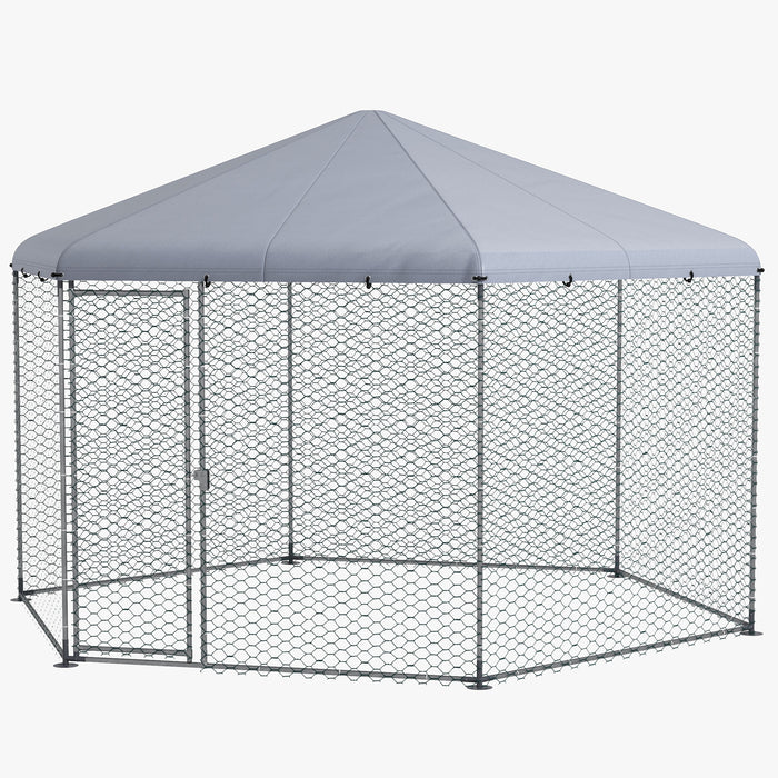 Spacious 4x3.5x2.6m Poultry Shelter - Chicken Coop for 10-15 Birds, Hen House with Outdoor Run - Ideal for Chickens, Hens, Rabbits, Ducks