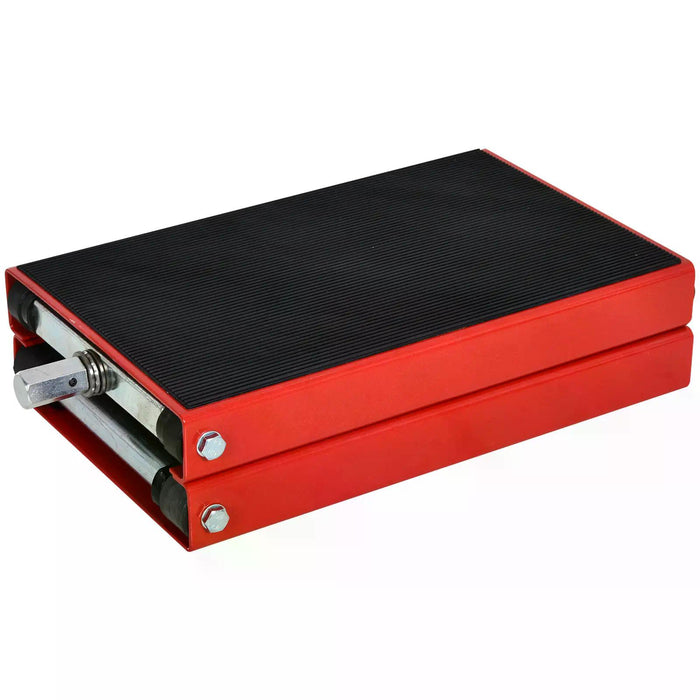 Heavy-Duty Steel Motorcycle Lift Platform - Manual Operation, Garage Repair Jack Stand, Red - Ideal for Bikers and Mechanics