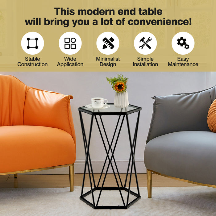 Compact Coffee Table - Tempered Glass Top with Durable Metal Frame - Perfect for Small Living Spaces and Modern Design Enthusiasts