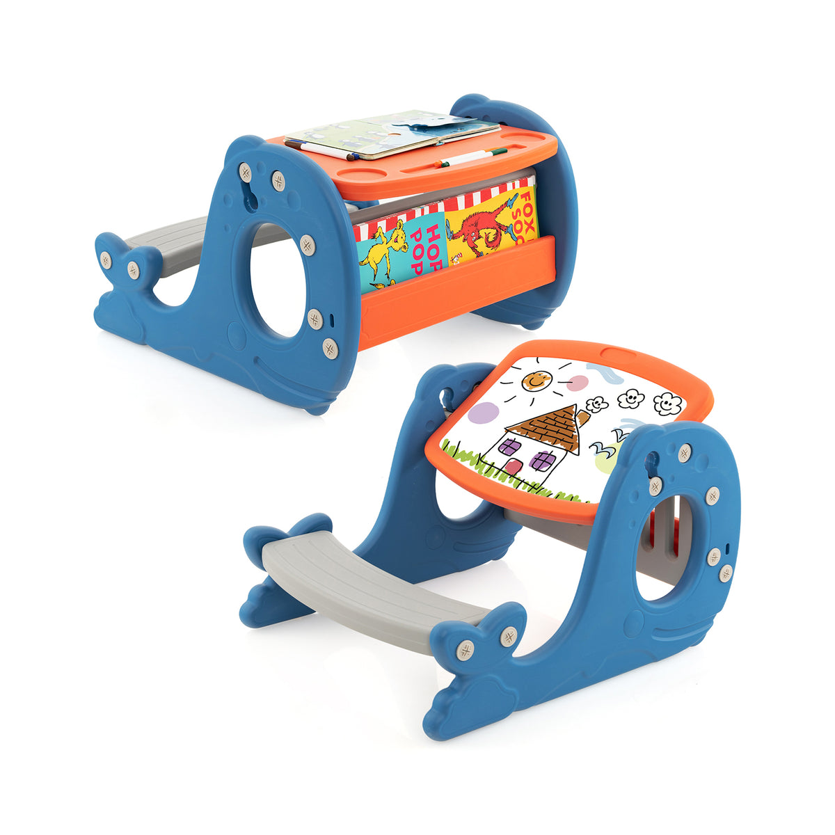 Convertible Kids Activity Table Set - Multi-functional Play Station for Drawing, Studying & Craft-making - Perfect Solution for Toddlers and Growing Kids' Entertainment & Learning