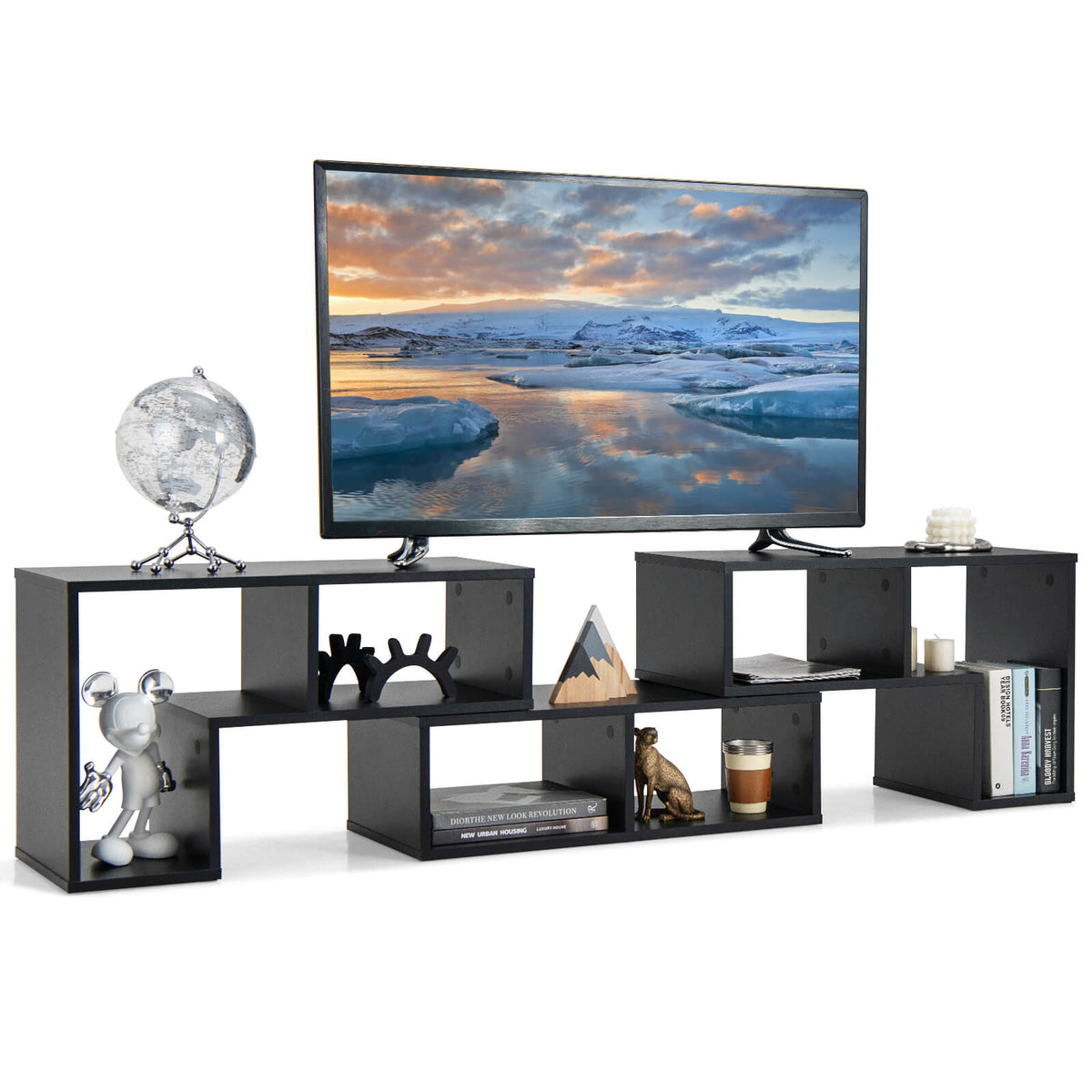Convertible TV Stand, 3 Pieces - Suitable for TVs up to 65 Inches - Ideal for Maximising Living Room Space
