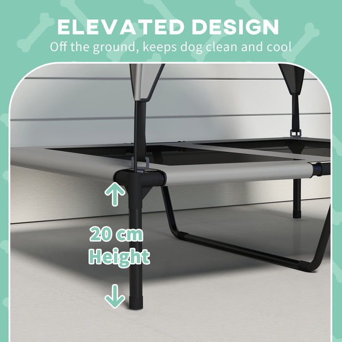 Elevated Dog Bed with Breathable Fabric - Durable Pet Cot with Washable Mesh for Cooling Comfort - Ideal for Medium to Large Canines, Home & Outdoor Use