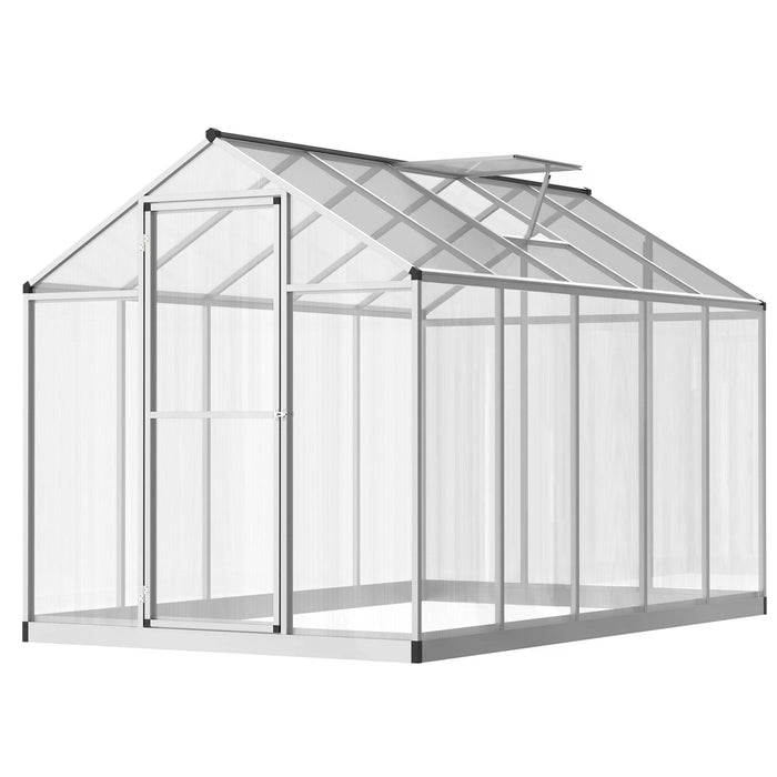 Large Walk-In Greenhouse - 6x10 ft Clear Polycarbonate with Sturdy Aluminium Frame - Ideal for Growing Garden Plants and Vegetables