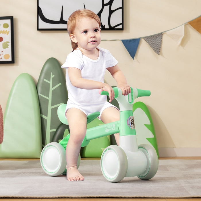 Baby Balance Bike - 4 Wheels, Steering Handlebars, No Pedal Design - Perfect for Babies Developing Balance and Coordination Skills