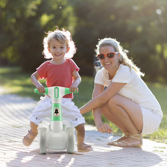 Baby Balance Bike - 4 Wheels, Steering Handlebars, No Pedal Design - Perfect for Babies Developing Balance and Coordination Skills