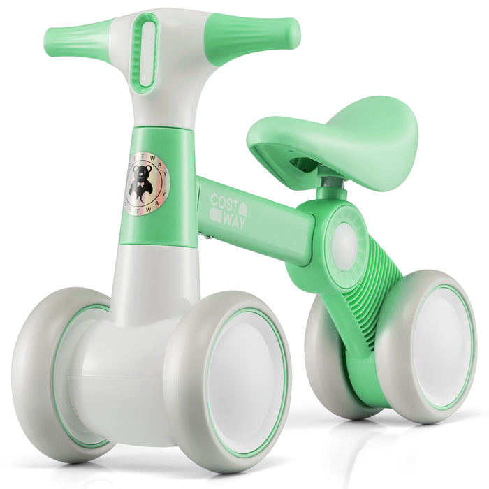 Baby Balance Bike - 4 Wheels, Steering Handlebars, No Pedal Design - Perfect for Babies Developing Balance and Coordination Skills