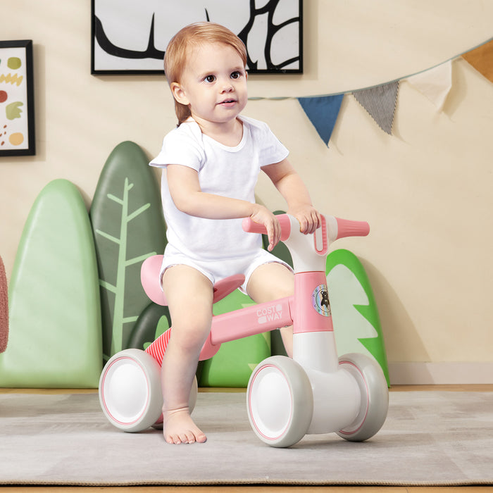 Baby Balance Bike - 4 Wheels, Steering Handlebars, No Pedal Design - Perfect for Babies Developing Balance and Coordination Skills
