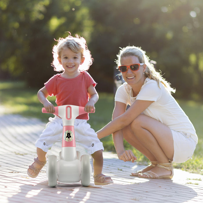 Baby Balance Bike - 4 Wheels, Steering Handlebars, No Pedal Design - Perfect for Babies Developing Balance and Coordination Skills