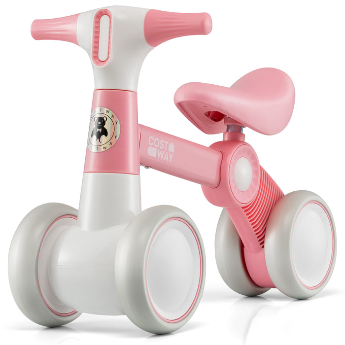 Baby Balance Bike - 4 Wheels, Steering Handlebars, No Pedal Design - Perfect for Babies Developing Balance and Coordination Skills