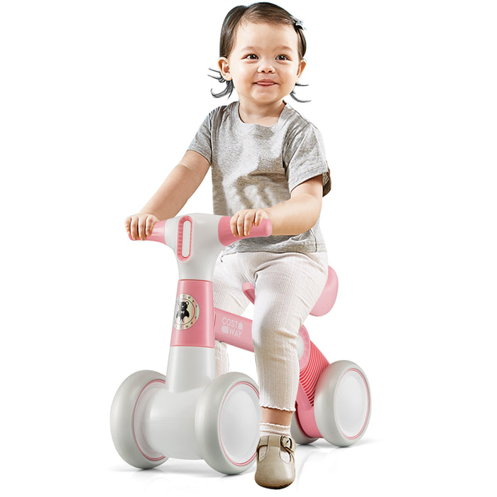 Baby Balance Bike - 4 Wheels, Steering Handlebars, No Pedal Design - Perfect for Babies Developing Balance and Coordination Skills