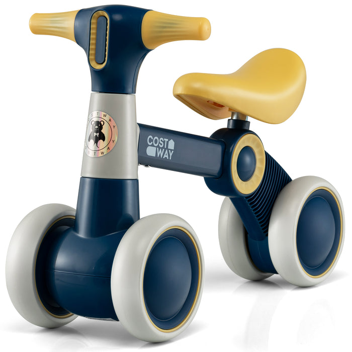 Baby Balance Bike - 4 Wheels, Steering Handlebars, No Pedal Design - Perfect for Babies Developing Balance and Coordination Skills