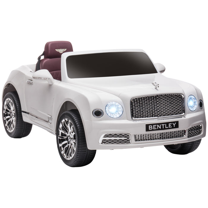 12V Kids Electric Ride-On Car with Parental Remote Control - Battery-Powered Toy Vehicle with Music, Horn, Lights, MP3 Player, and Suspension Wheels - Fun Driving Experience for Children Aged 3-6 Years, White