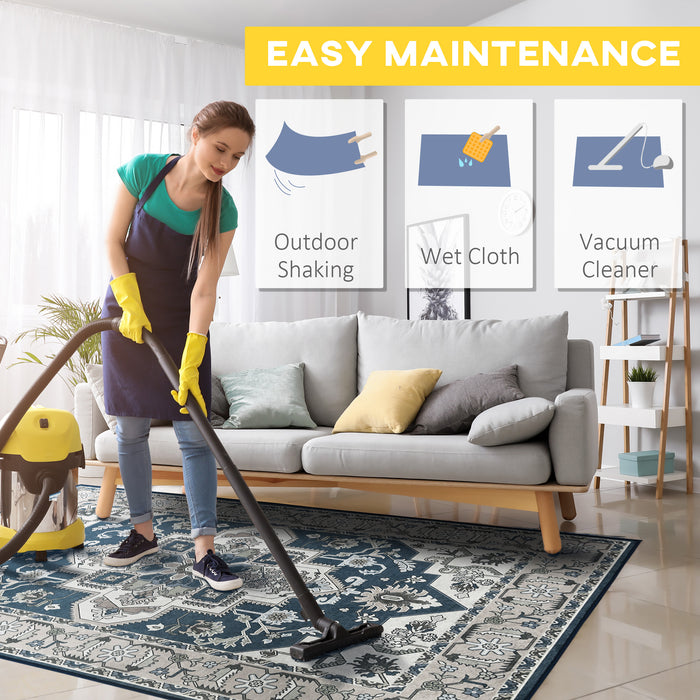 Vintage Persian Rugs - Boho Bohemian Large Area Carpet for Living Room, Bedroom, Dining | 80x150 cm in Grey - Home Decor Enhancement for Stylish Interiors