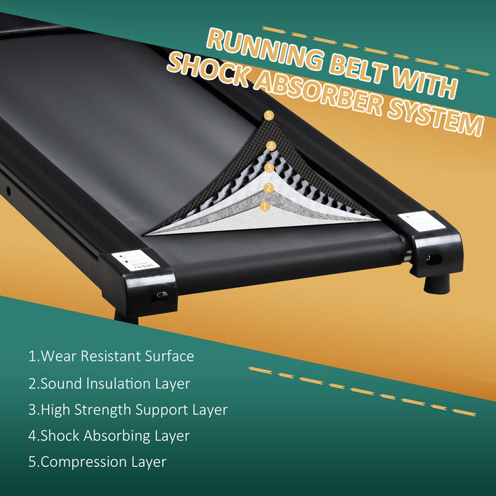 Folding Electric Treadmill - 1-10Km/h Adjustable Speed Motorised Jogger - Compact Home Fitness Equipment for Indoor Exercise & Gym Enthusiasts