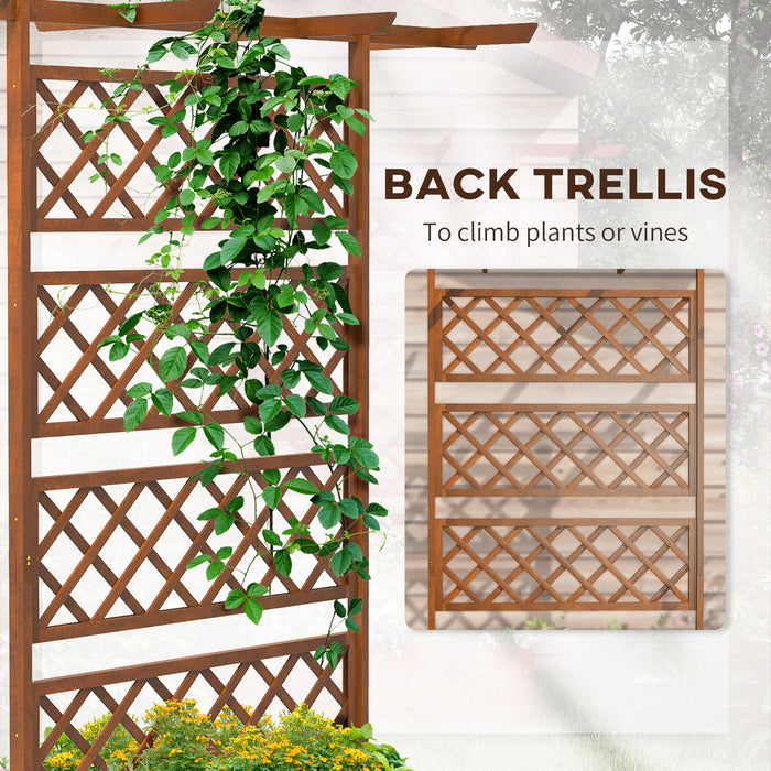 Wooden Trellis Planter Box - Elevated Gardening Bed for Vegetables, Herbs, and Flowers - Perfect for Outdoor Planting and Home Garden Decor