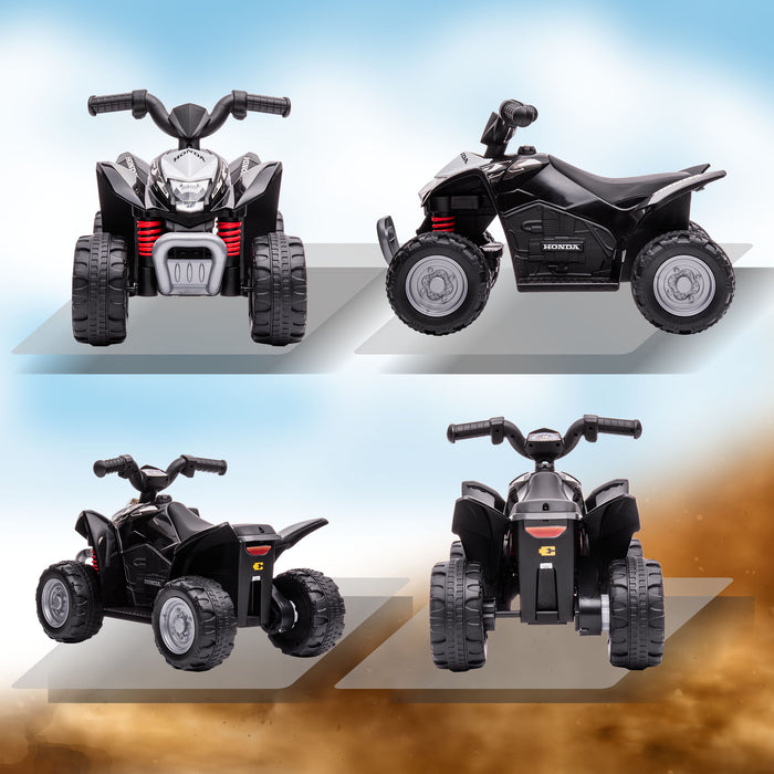 Honda 6V Electric Kids Quad Bike - LED Light Horn ATV Ride-On Toy, Black - Perfect for Toddlers 1.5-3 Years Old