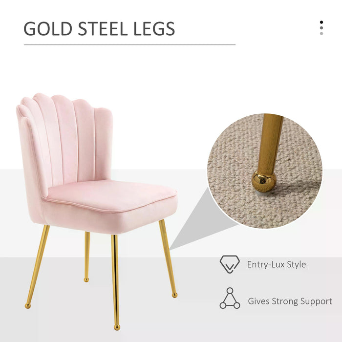 Velvet Luxe Accent Chair - Glamorous Vanity Seating with Metal Legs and Comfort Padding for Bedroom or Home Lounge - Ideal Makeup Chair for Style & Comfort