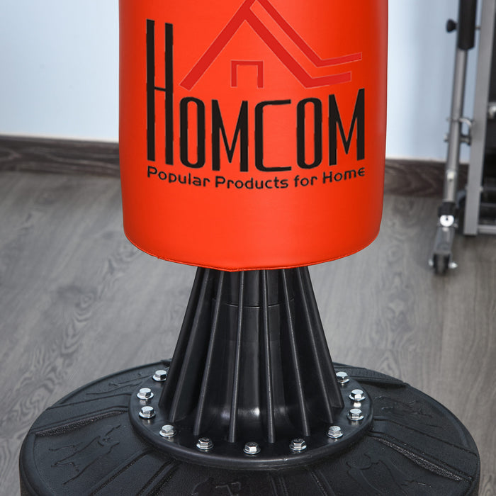 HOMCOM Adjustable Boxing Punching Bag Stand - Includes Flexible Rotating Arm and Speed Ball with Fillable Water Base - Ideal for Reflex and Coordination Training